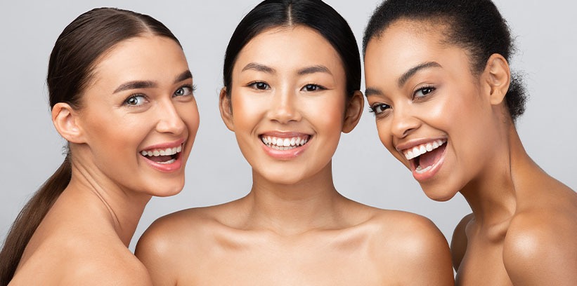 models with beautiful skin smiling turquoise medical spa